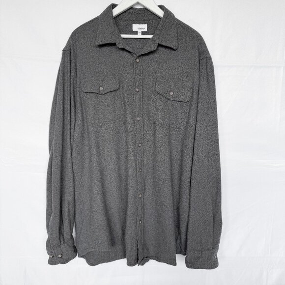 Sonoma Gray Flannel Button Long Sleeve Shirt - Picture 1 of 5